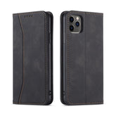 Skin-feel Calfskin Texture Magnetic Dual-Fold Horizontal Flip Leather Case with Holder & Card Slots & Wallet